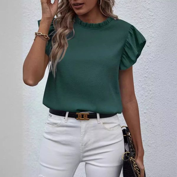 European And American New Casual Ruffled Shirt