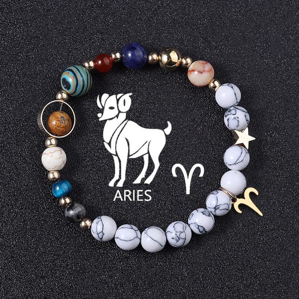 European And American Twelve Constellations Bracelets White Turquoise Eight Planets