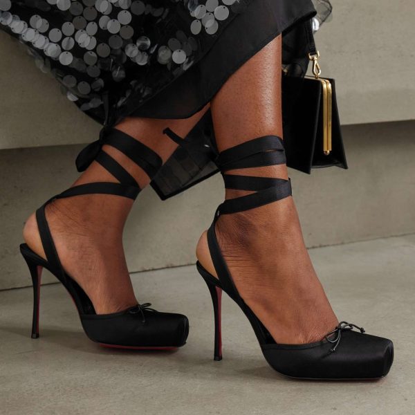 Pig Nose Ballet High Heels Stilettos Bow Sandals
